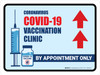 Covid-19 Vaccine Clinic: By Appointment Only Up Arrow Landscape - Wall Sign Covid-19 Vaccine Clinic: By Appointment Only Up Arrow Landscape - Wall Sign