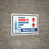 Covid-19 Vaccine Clinic: Walk Ins Up Arrow Landscape - Wall Sign