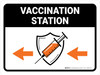 Vaccination Station Left Arrow Landscape - Wall Sign