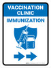 Vaccination Clinic: Immunization Right Arrow Blue Portrait - Wall Sign Vaccination Clinic: Immunization Right Arrow Blue Portrait - Wall Sign
