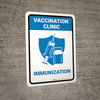 Vaccination Clinic: Immunization Blue Portrait - Wall Sign Vaccination Clinic: Immunization Blue Portrait - Wall Sign