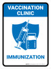 Vaccination Clinic: Immunization Blue Portrait - Wall Sign Vaccination Clinic: Immunization Blue Portrait - Wall Sign