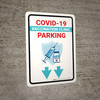 Covid-19 Vaccination Clinic Parking Down Arrow Portrait - Wall Sign Covid-19 Vaccination Clinic Parking Down Arrow Portrait - Wall Sign