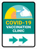 Covid-19 Vaccination Clinic Right Arrow Green Portrait - Wall Sign