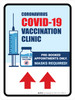 Covid-19 Vaccine Clinic: Pre Booked Appointments Only - Masks Required Up Arrow Portrait - Wall Sign Covid-19 Vaccine Clinic: Pre Booked Appointments Only - Masks Required Up Arrow Portrait - Wall Sign