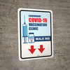 Covid-19 Vaccine Clinic: Walk Ins Down Arrow Portrait - Wall Sign