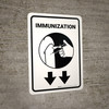 Immunization with Vaccine Injection Icon Down Arrow Portrait - Wall Sign Immunization with Vaccine Injection Icon Down Arrow Portrait - Wall Sign