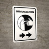 Immunization with Vaccine Injection Icon Right Arrow Portrait - Wall Sign