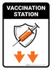Vaccination Station Down Arrow Portrait - Wall Sign