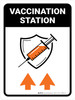 Vaccination Station Up Arrow Portrait - Wall Sign