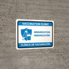 Vaccination Clinic Immunization Bilingual Spanish Blue Landscape - Wall Sign Vaccination Clinic Immunization Bilingual Spanish Blue Landscape - Wall Sign