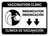 Vaccination Clinic: Immunization Down Arrow Bilingual Landscape - Wall Sign Vaccination Clinic: Immunization Down Arrow Bilingual Landscape - Wall Sign