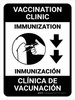 Vaccination Clinic: Immunizationdown Arrow Bilingual Spanish Portrait - Wall Sign