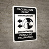 Vaccination Clinic: Immunization Left Arrow Bilingual Spanish Portrait - Wall Sign Vaccination Clinic: Immunization Left Arrow Bilingual Spanish Portrait - Wall Sign