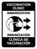Vaccination Clinic: Immunization Right Arrow Bilingual Spanish Portrait - Wall Sign