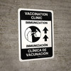 Vaccination Clinic: Immunization Up Arrow Bilingual Spanish Portrait - Wall Sign Vaccination Clinic: Immunization Up Arrow Bilingual Spanish Portrait - Wall Sign