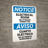 Notice: Electrical Room No Storage Permitted Bilingual Spanish - Wall Sign
