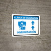 Vaccination Clinic: Immunization Up Arrow Spanish Blue Landscape - Wall Sign Vaccination Clinic: Immunization Up Arrow Spanish Blue Landscape - Wall Sign