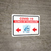 Covid-19 Vaccination Clinic Left Arrow Red Spanish Landscape - Wall Sign Covid-19 Vaccination Clinic Left Arrow Red Spanish Landscape - Wall Sign