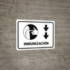 Immunization With Vaccine Injection Icon Down Arrow Spanish Landscape - Wall Sign