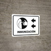 Immunization With Vaccine Injection Icon Left Arrow Spanish Landscape - Wall Sign