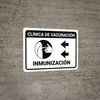 Vaccination Clinic: Immunization Left Arrow Spanish Landscape - Wall Sign