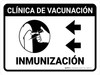 Vaccination Clinic: Immunization Left Arrow Spanish Landscape - Wall Sign