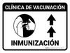 Vaccination Clinic: Immunization Up Arrow Spanish Landscape - Wall Sign