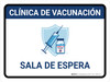 Vaccination Clinic: Waiting Area Blue Spanish Landscape - Wall Sign Vaccination Clinic: Waiting Area Blue Spanish Landscape - Wall Sign