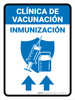 Vaccination Clinic: Immunization Up Arrow Spanish Blue Portrait - Wall Sign