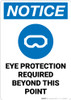 Notice: Eye Protection Required Beyond This Point - Wall Sign