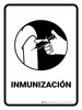 Immunization With Vaccine Injection Icon Spanish Portrait - Wall Sign
