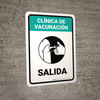 Vaccination Clinic: Exit Green Spanish Portrait - Wall Sign
