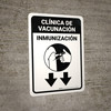 Vaccination Clinic: Immunization Down Arrow Spanish Portrait - Wall Sign