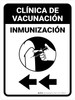 Vaccination Clinic: Immunization Left Arrow Spanish Portrait - Wall Sign Vaccination Clinic: Immunization Left Arrow Spanish Portrait - Wall Sign