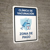 Vaccination Clinic: Payment Area Blue Spanish Portrait - Wall Sign Vaccination Clinic: Payment Area Blue Spanish Portrait - Wall Sign