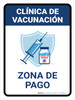Vaccination Clinic: Payment Area Blue Spanish Portrait - Wall Sign Vaccination Clinic: Payment Area Blue Spanish Portrait - Wall Sign