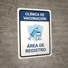 Vaccination Clinic: Registration Area Blue Spanish Portrait - Wall Sign Vaccination Clinic: Registration Area Blue Spanish Portrait - Wall Sign