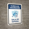 Vaccination Clinic: Waiting Area Blue Spanish Portrait - Wall Sign Vaccination Clinic: Waiting Area Blue Spanish Portrait - Wall Sign