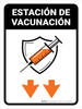 Vaccination Station Down Arrow Spanish Portrait - Wall Sign Vaccination Station Down Arrow Spanish Portrait - Wall Sign