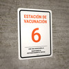 Vaccine Station 6 Spanish Portrait - Wall Sign