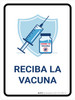 Get Vaccinated Here Spanish Portrait - Wall Sign