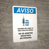 Notice: Covid-19 Vaccinations By Appointment Only - No Onsite Registration Spanish Portrait - Wall Sign Notice: Covid-19 Vaccinations By Appointment Only - No Onsite Registration Spanish Portrait - Wall Sign