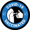 COVID-19 Vaccinated Blue Circular - Floor Sign COVID-19 Vaccinated Blue Circular - Floor Sign