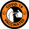 COVID-19 Vaccinated Orange Circular - Floor Sign