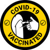 COVID-19 Vaccinated Yellow Circular - Floor Sign