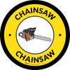 Chainsaw Yellow Circular - Floor Sign Chainsaw Yellow Circular - Floor Sign