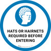 Hats or Hairnets Required Before Entering with Icon Circular - Floor Sign Hats or Hairnets Required Before Entering with Icon Circular - Floor Sign