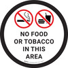 No Food or Tobacco in This Area with Icon Circular - Floor Sign