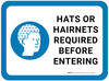 Hats or Hairnets Required Before Entering with Graphic Rectangular - Floor Sign Hats or Hairnets Required Before Entering with Graphic Rectangular - Floor Sign